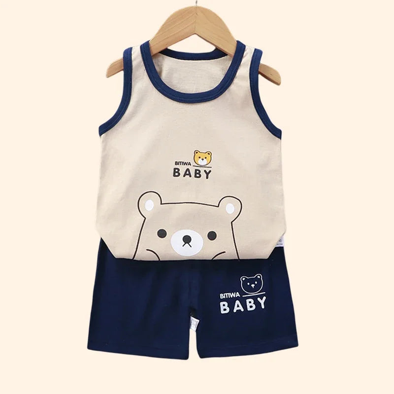 Kid's sports Cotton Tank Top Shorts