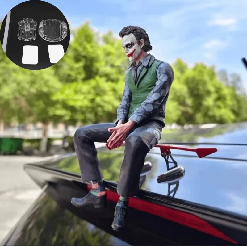 Movie Joker -Heath Ledger Car Doll Car Rear Roof Pendant Car Rear Exterior Ornaments Car Clown Ornament Kids Toys