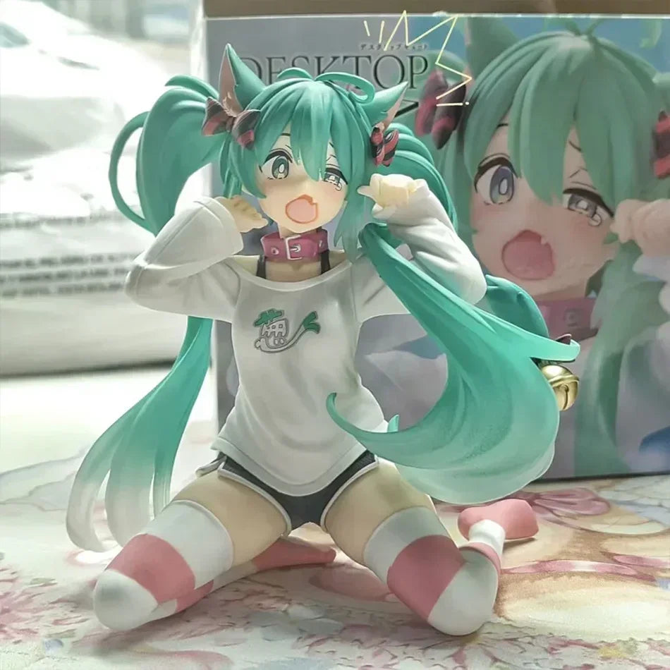 Anime Hatsune Miku Figure Cat Ear Long Sleeve Clothes Ver Model Toy Gift Collection Action Figure PVC