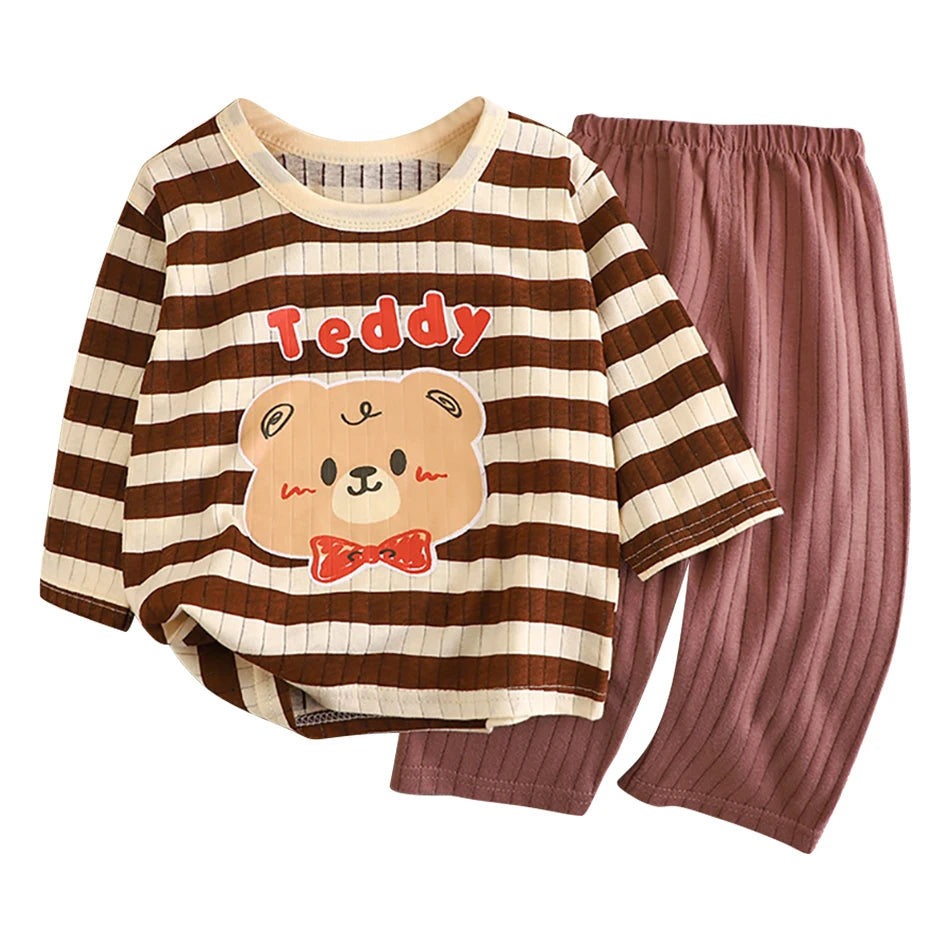 Kid's Long Sleeve Cotton Pajamas Set