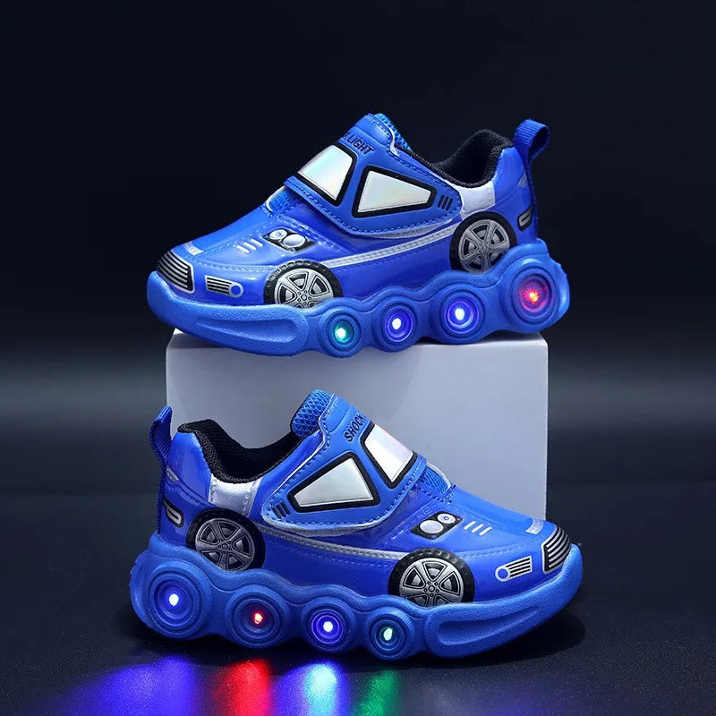 Luminous Kids Race car themed Casual Sneakers