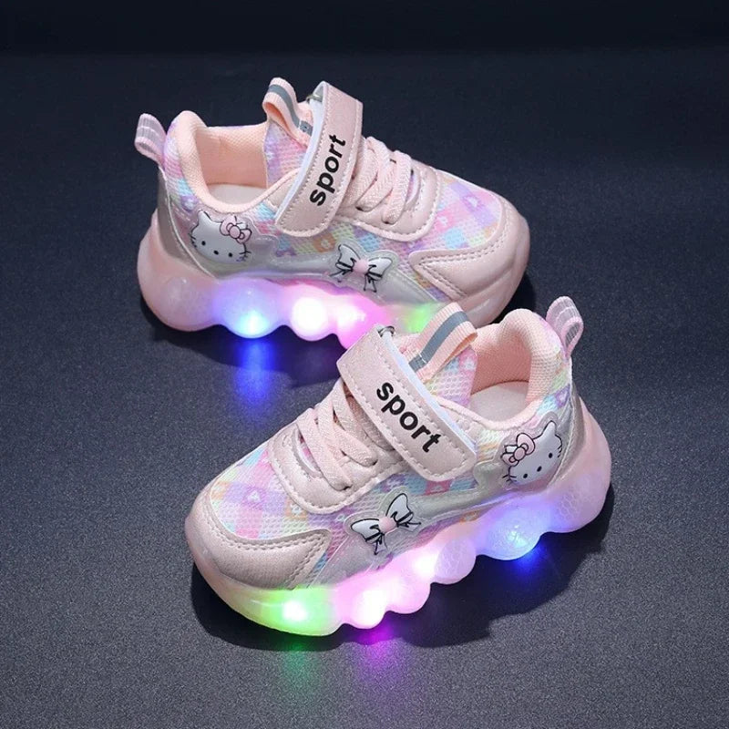 Hello Kitty Baby Girl Led Light Sneakers Kids Shoes