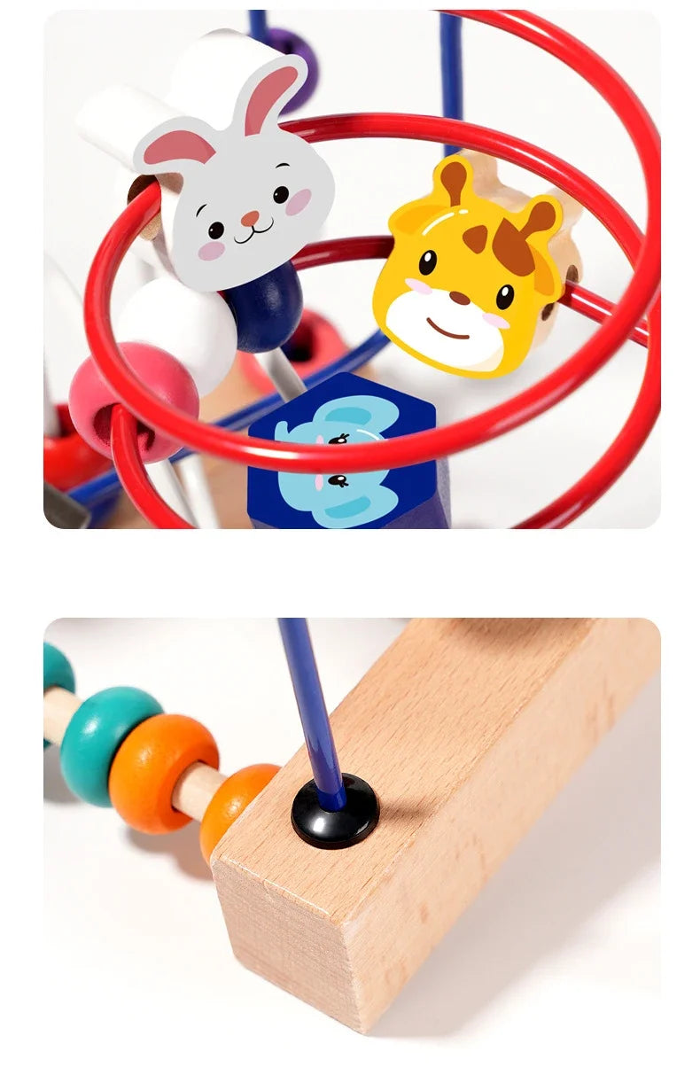 Montessori Baby Toys Wooden Roller Coaster Bead Maze Toddler Early Learning Educational Puzzle Math Toy for Children