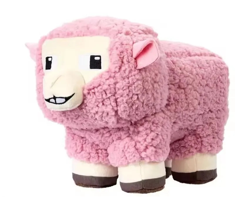 MINCREAFT MOVIE My World Chicken Jockey Plush Cute Pink Sheep Plushie Movie Peripherals Stuffed Pillow Soft Decor Doll Toy Children's Gift