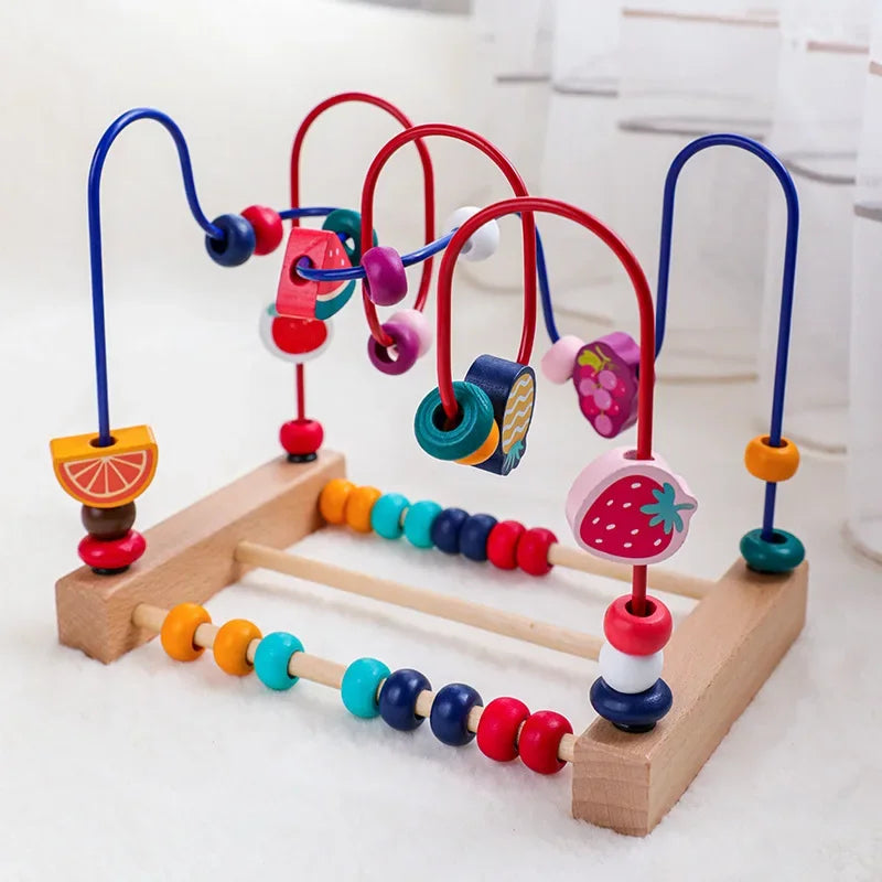 Montessori Baby Toys Wooden Roller Coaster Bead Maze Toddler Early Learning Educational Puzzle Math Toy for Children