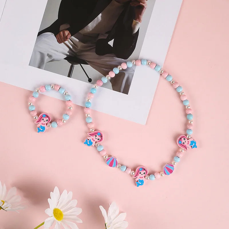 2pcs/Set Clay Beads Necklace Bracelet