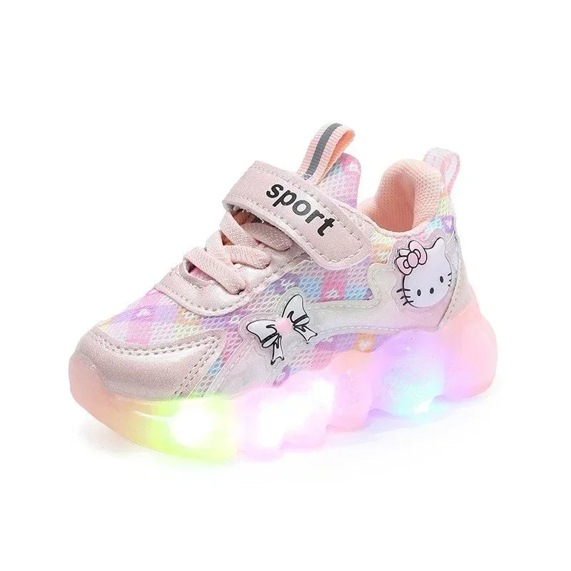 Hello Kitty Baby Girl Led Light Sneakers Kids Shoes