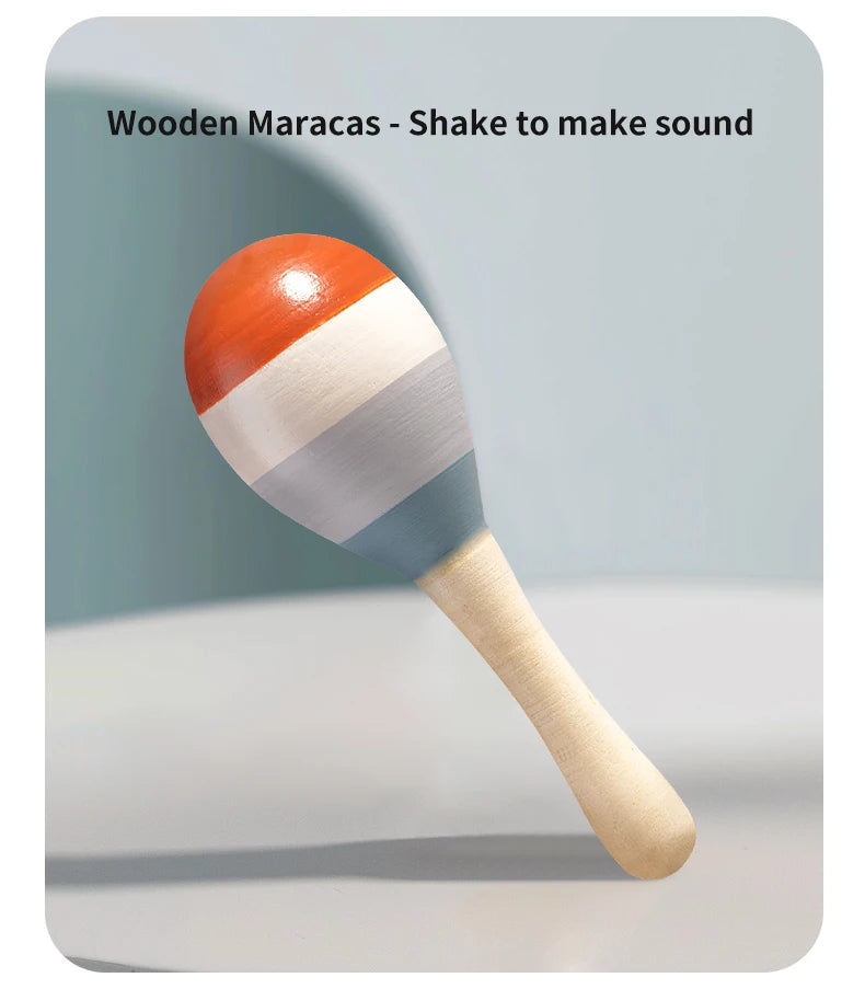 Baby Handheld Bell, Ringing Instrument, Early Childhood Education, Soothing Bed Bell, Wooden Gripping, Chewing Toy