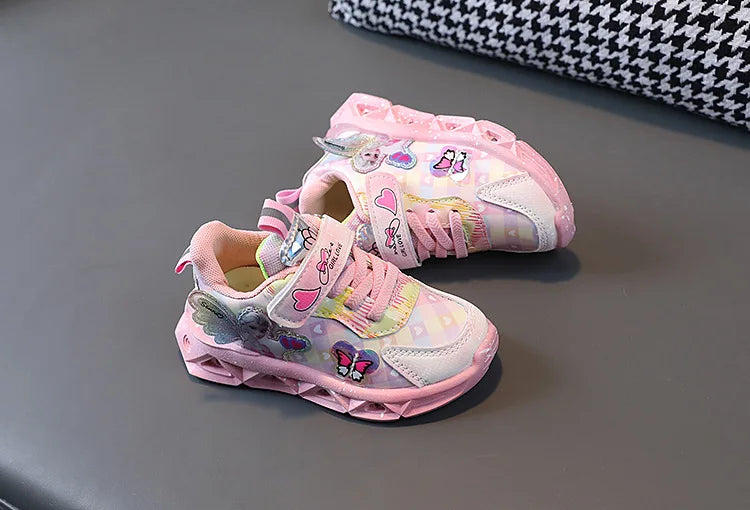 Elsa Princess Frozen Movie Baby Girls LED Lighting Sneakers
