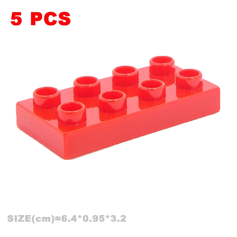 Big Building Blocks Compatible With Duploes Base Bricks Thick Thin Square Assemble Children's DIY Educational Creative Toys