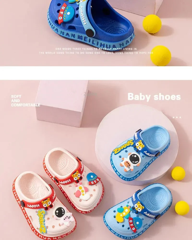 Colorful UFO animated toddler's crocs