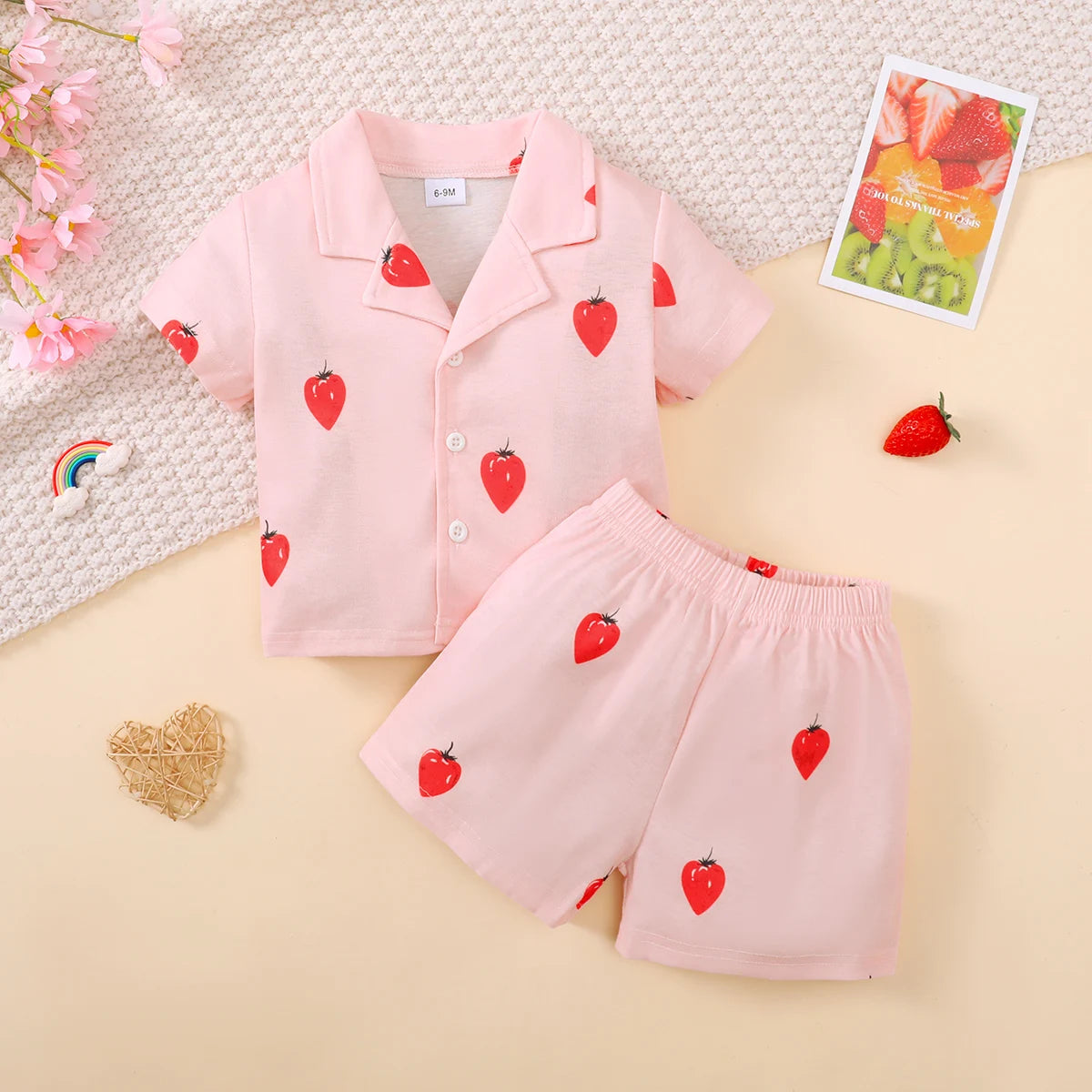 2PCS Baby's Comfortable Short Sleeved Top+Shorts