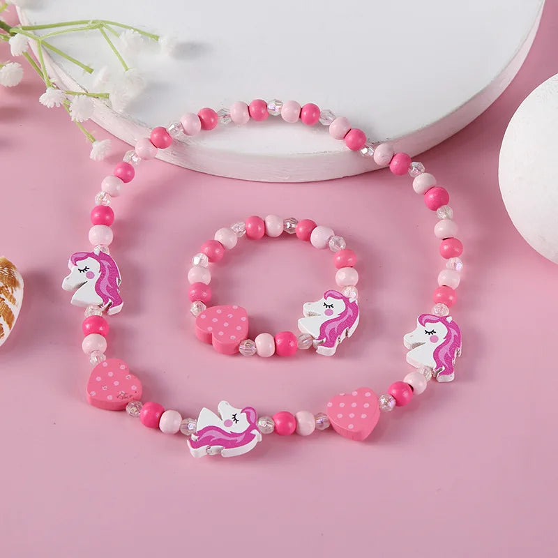 2pcs/Set Clay Beads Necklace Bracelet