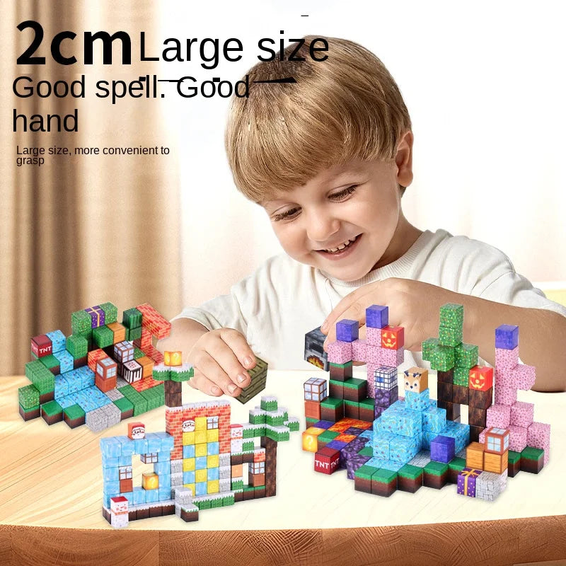 Magnetic Blocks to Build , Magnet World Set for Boys Girls, Sensory Construction Toys for Toddlers Christmas Gifts