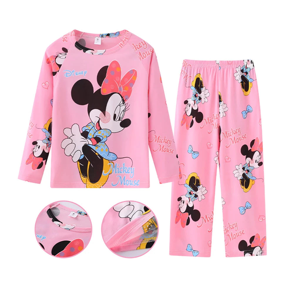 Disney mini mouse Girl's Pink Nightwear Pajama Suits