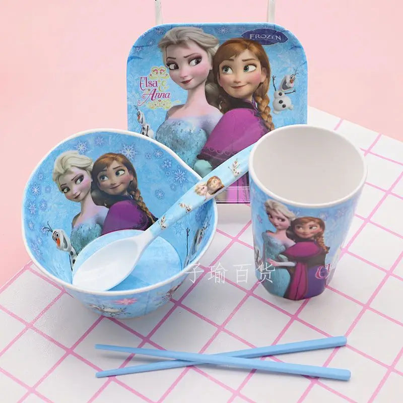 FROZEN MOVIE Elsa Anna Olaf cartoon children's bowl and spoon set personalized creative animation movie anti-fall tableware wholesale
