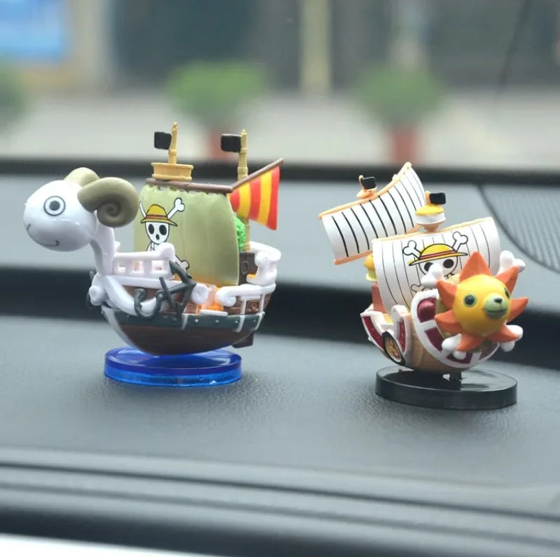 One Piece Anime Ship Figure 7cm Luffy Model Toy Mini Boat Assembled Model Action Figure Super Cute