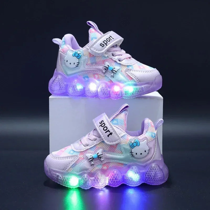 Hello Kitty Baby Girl Led Light Sneakers Kids Shoes