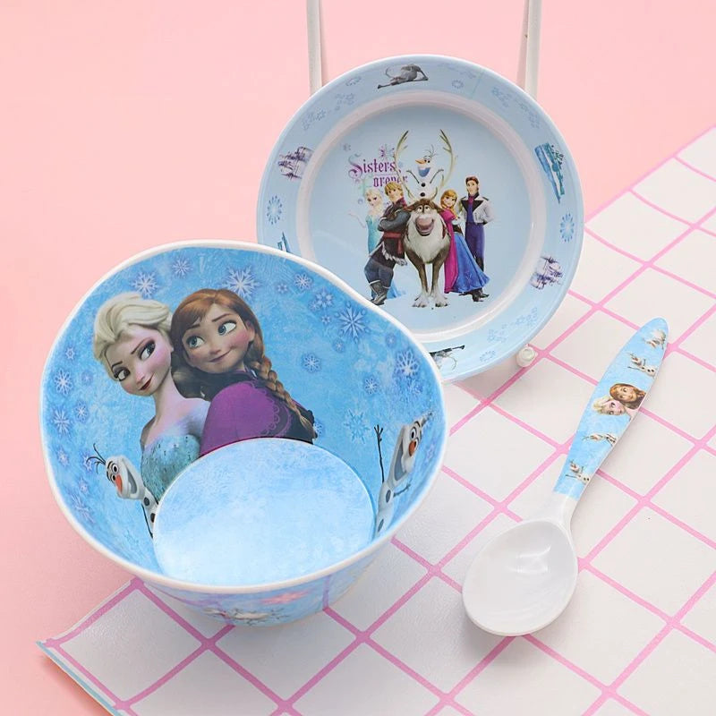 FROZEN MOVIE Elsa Anna Olaf cartoon children's bowl and spoon set personalized creative animation movie anti-fall tableware wholesale