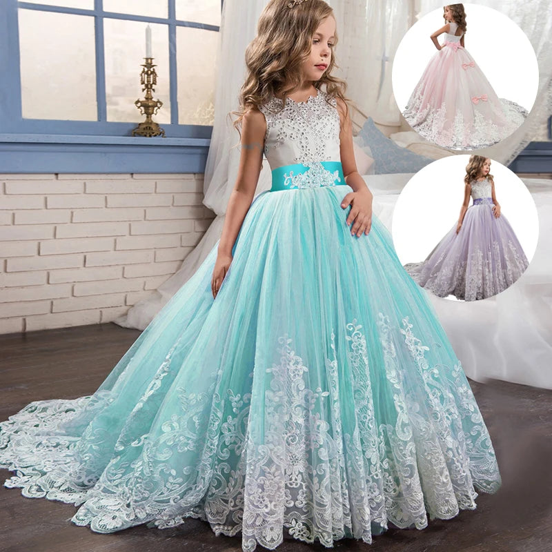 Long Bridesmaid Kid's Dresses