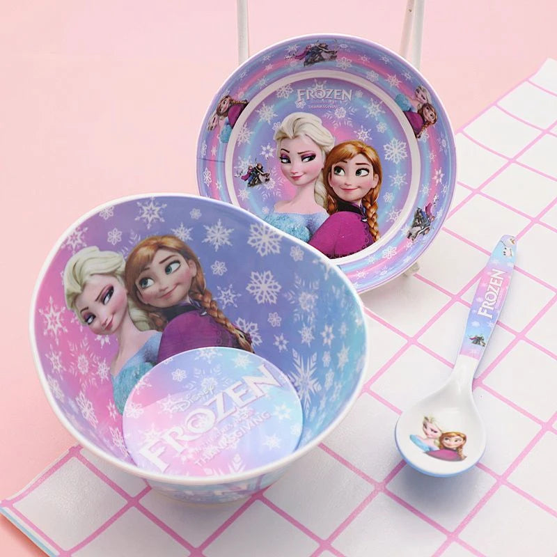 FROZEN MOVIE Elsa Anna Olaf cartoon children's bowl and spoon set personalized creative animation movie anti-fall tableware wholesale