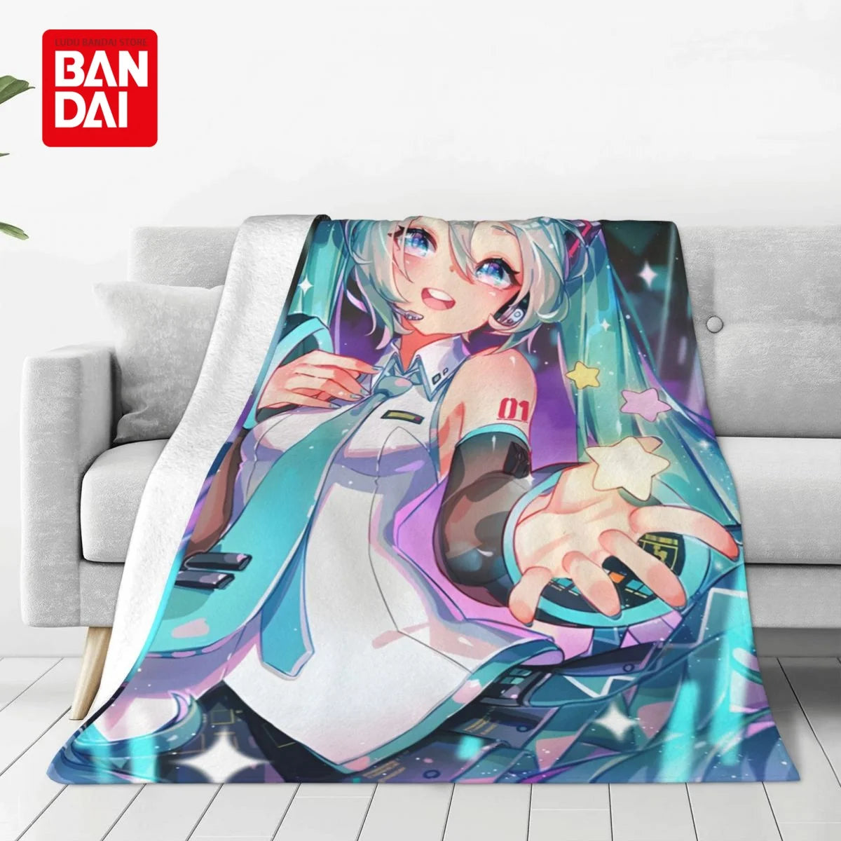 Bandai Hatsune Miku Throw Blanket on Bed Sofa Air Condition Sleeping Cover Bedding Throws Bedsheet For Kids
