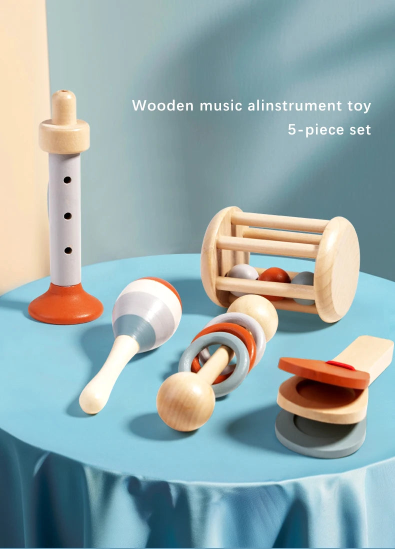 Baby Handheld Bell, Ringing Instrument, Early Childhood Education, Soothing Bed Bell, Wooden Gripping, Chewing Toy