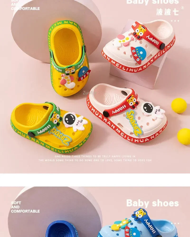 Colorful UFO animated toddler's crocs
