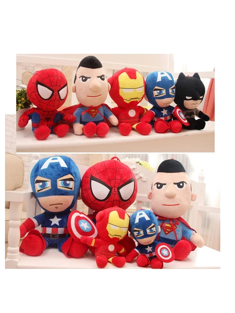 MARVEL MOVIES HEROS Spiderman 27cm Plush Toys Movie Dolls Marvel Avengers Soft Stuffed Hero Captain America Iron Christmas Gifts for Kids