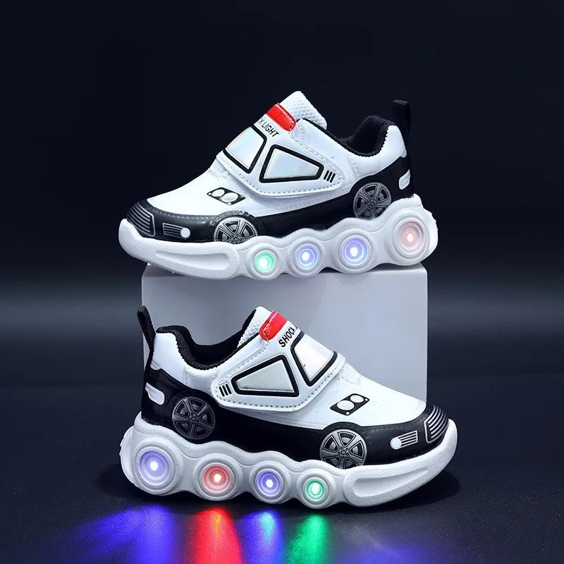 Luminous Kids Race car themed Casual Sneakers