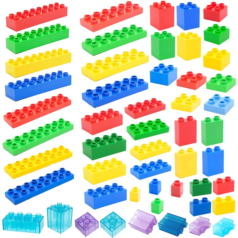 Big Building Blocks Compatible With Duploes Base Bricks Thick Thin Square Assemble Children's DIY Educational Creative Toys