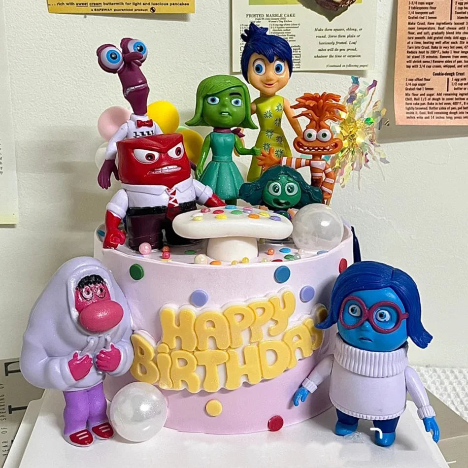 Inside Out 2 MOVIE Action Figure Toy Cartoon Movie Joy Anxiety Anger Sadness Disgust Fear Model Doll Figurines Kids Gif