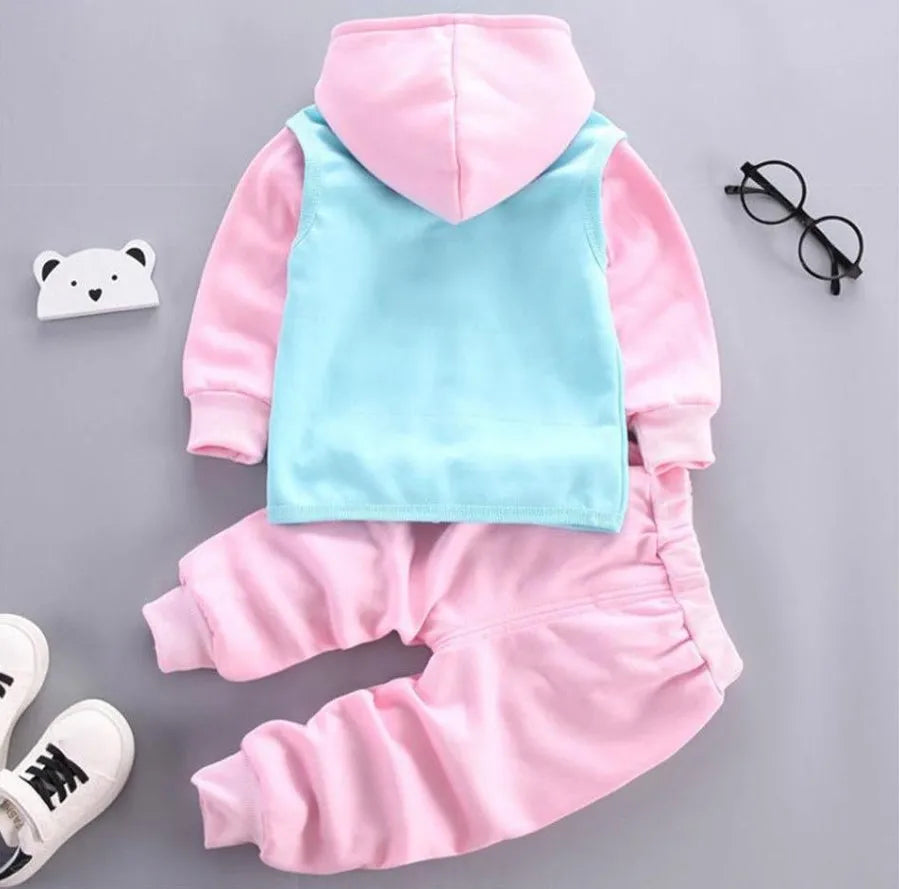 Baby's 3Pcs BEAR Winter Thick Fleece Jacket +Vest+ Pants