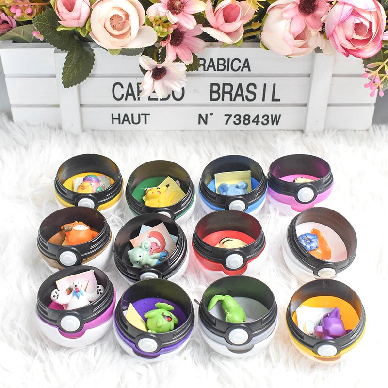 Pokemon Poke Ball 12Pcs/Set Figure Toys Anime Pikachu Pocket Monster Pet Elf PVC Figurine Action Collection Model Dolls Gifts