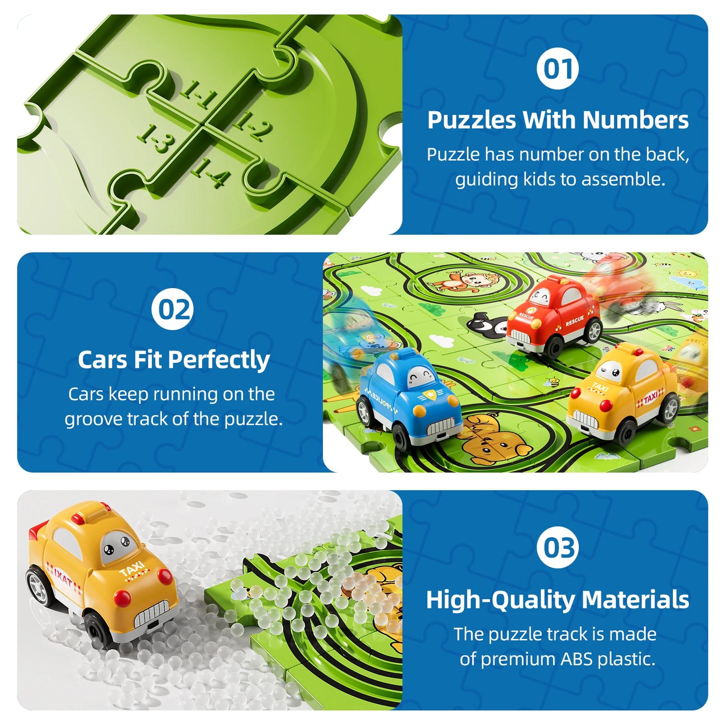 Race Track Jigsaw Puzzle Car Set Toys for Kids
