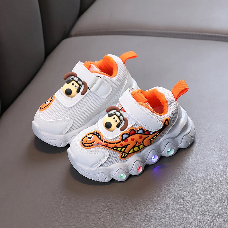 Dinosaur Snoopy Lighted Children Casual Shoes