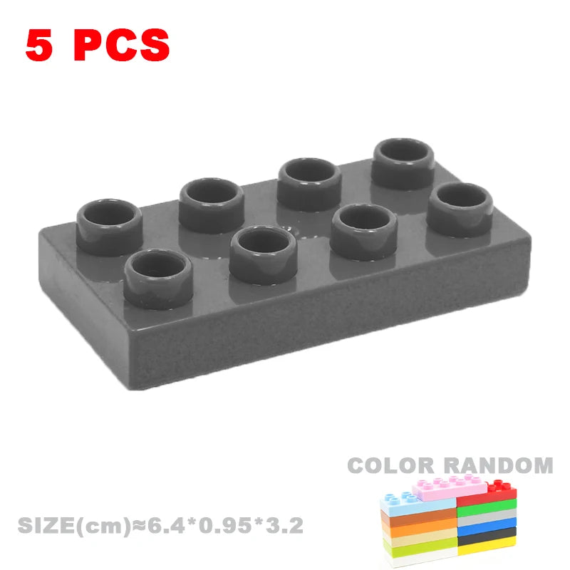 Big Building Blocks Compatible With Duploes Base Bricks Thick Thin Square Assemble Children's DIY Educational Creative Toys