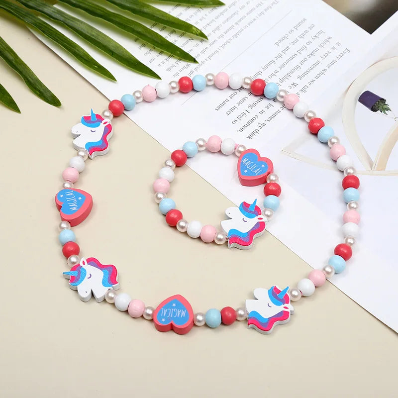 2pcs/Set Clay Beads Necklace Bracelet