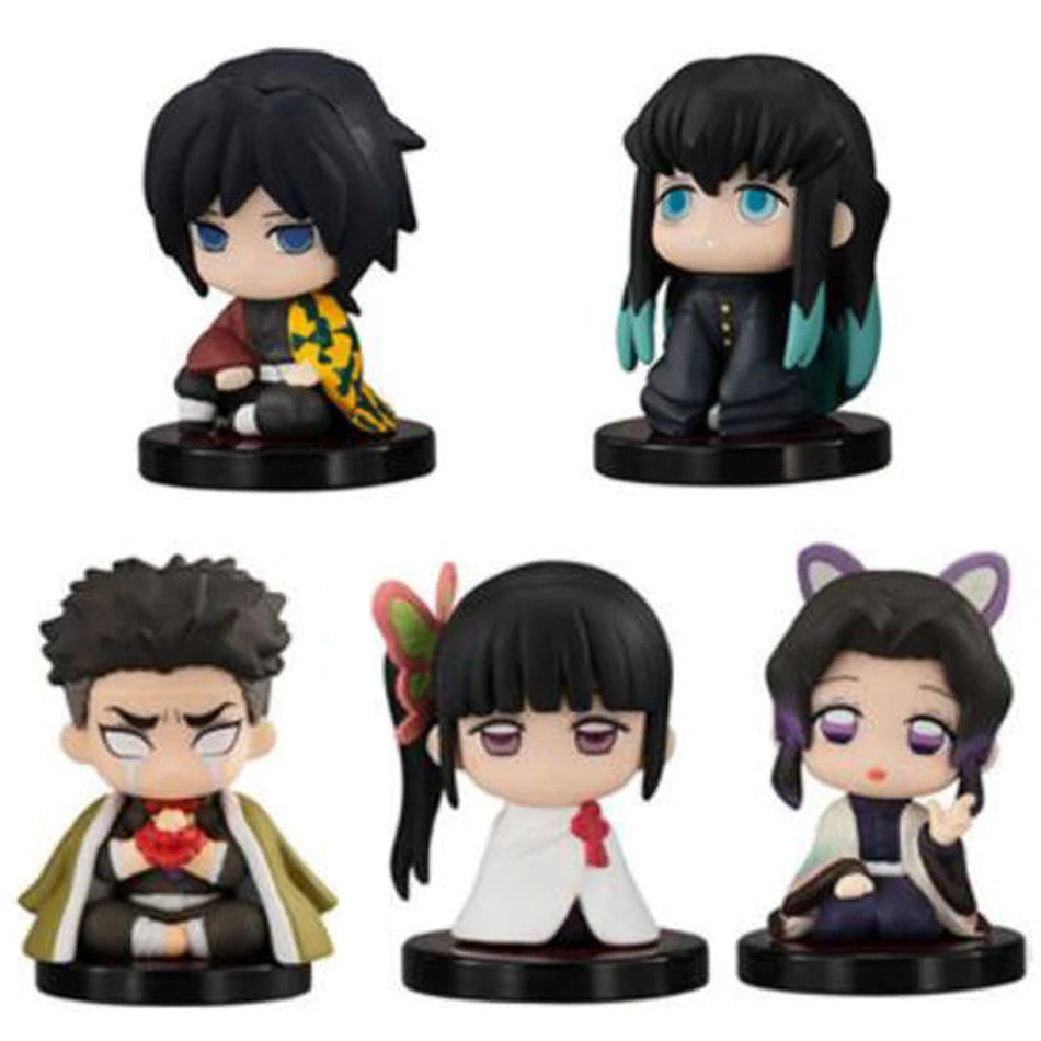 Demon Slayer Q Version 5 Style/Set Sitting Ghost Doll Tanjiro Nidouzi Inosuke Zenizu Figure Action Figure Movie Model Toys Doll