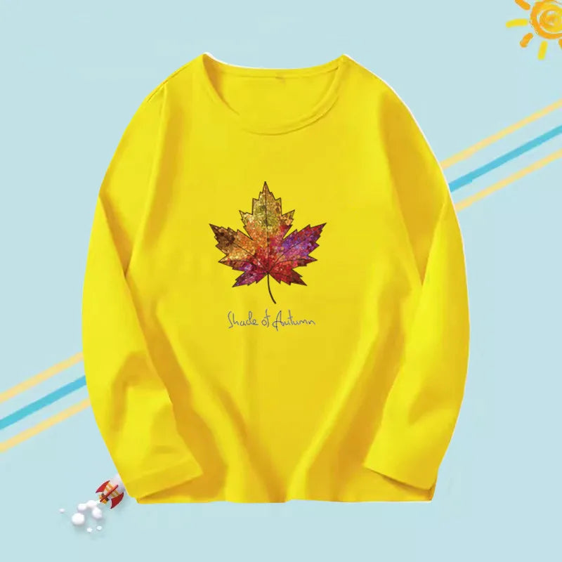 Beautiful PRINTED Long Sleeve O-neck Cotton T-shirts