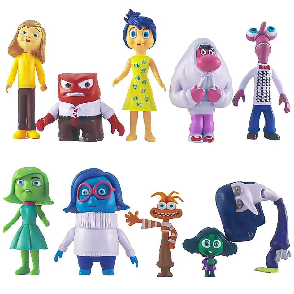 Inside Out 2 MOVIE Action Figure Toy Cartoon Movie Joy Anxiety Anger Sadness Disgust Fear Model Doll Figurines Kids Gif
