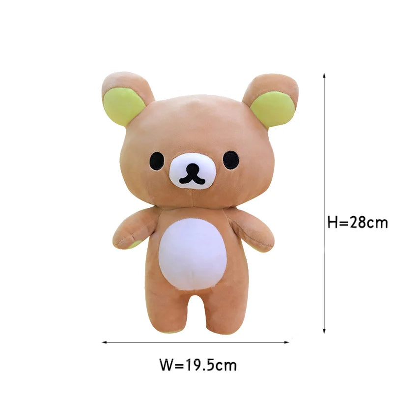 Strawberry Rilakkuma Plush Toy Cute Soft Teddy Bear Stuffed Doll Cartoon White Brown Couple Friends Birthday Gift for Kids
