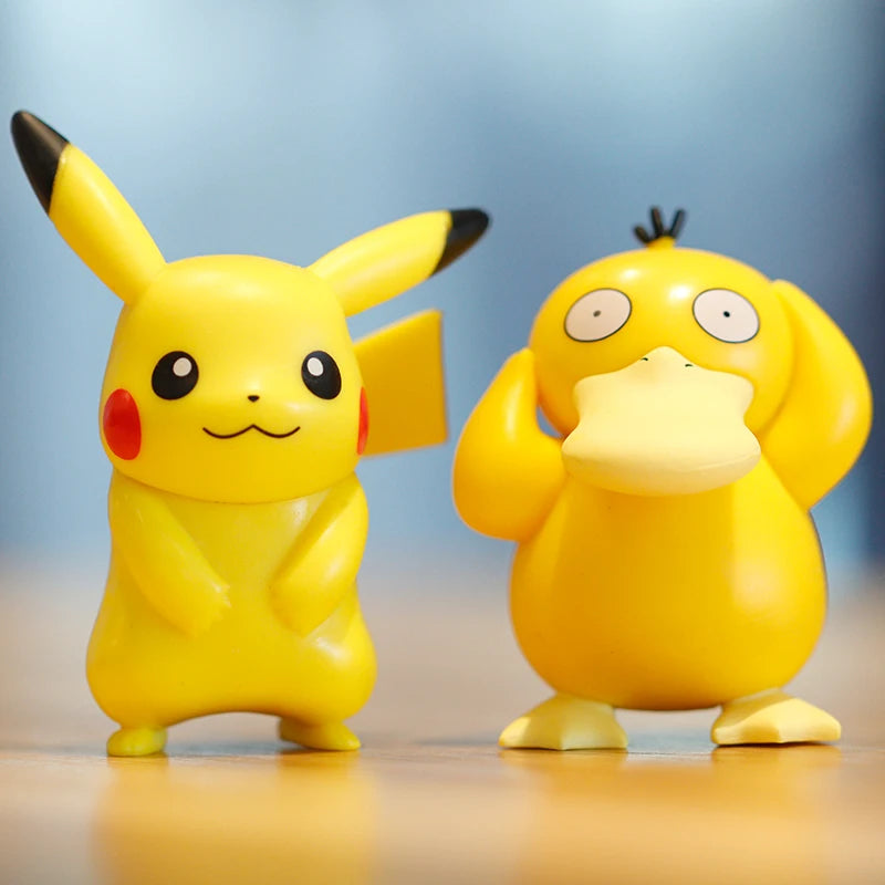 Cute Pokemon Anime Figures Pikachu Toys Model Charmander Psyduck Squirtle Jigglypuff Bulbasaur Kawaii Collect Dolls Kids Gift