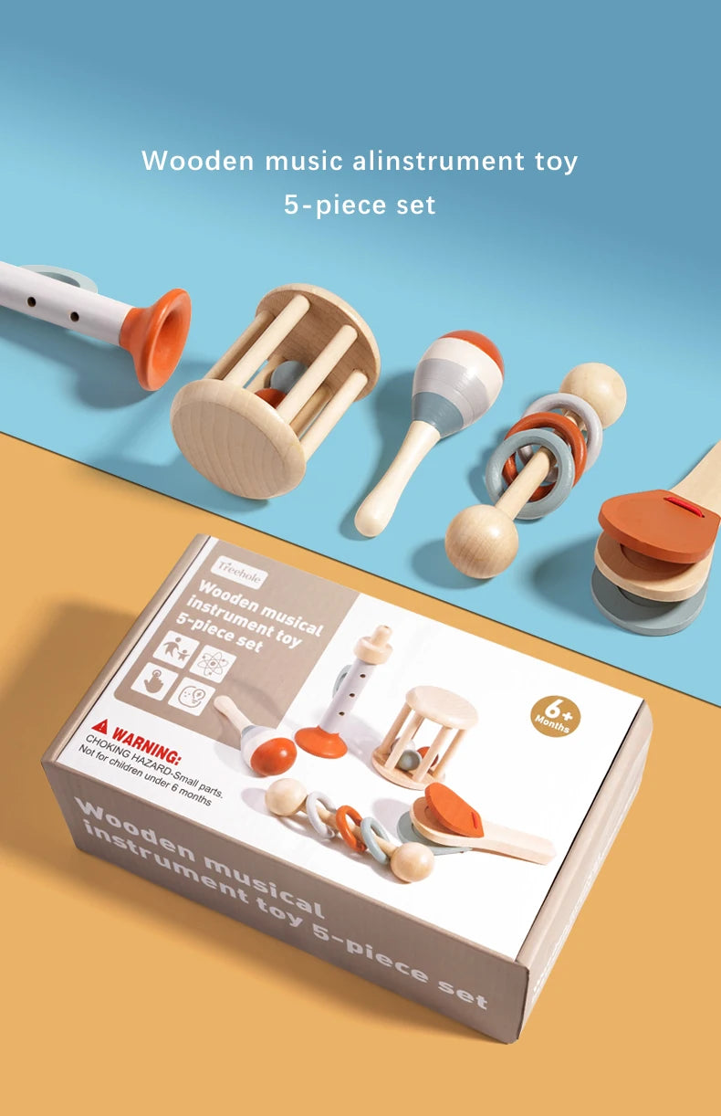 Baby Handheld Bell, Ringing Instrument, Early Childhood Education, Soothing Bed Bell, Wooden Gripping, Chewing Toy
