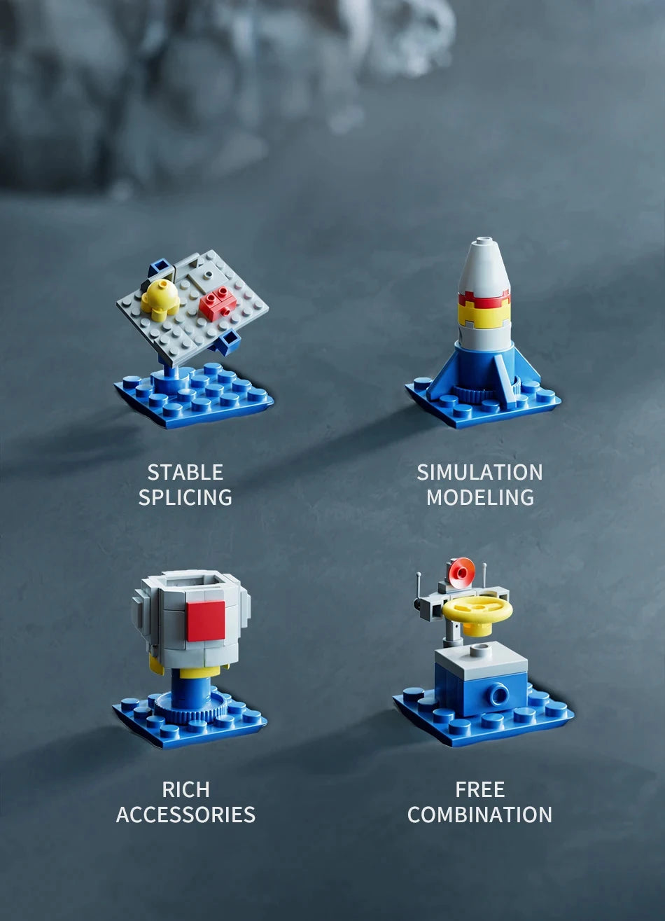 Space Rocket Launching Model Building Blocks City Aerospace Space Station Shuttle Ship Astronaut Bricks Toys Children