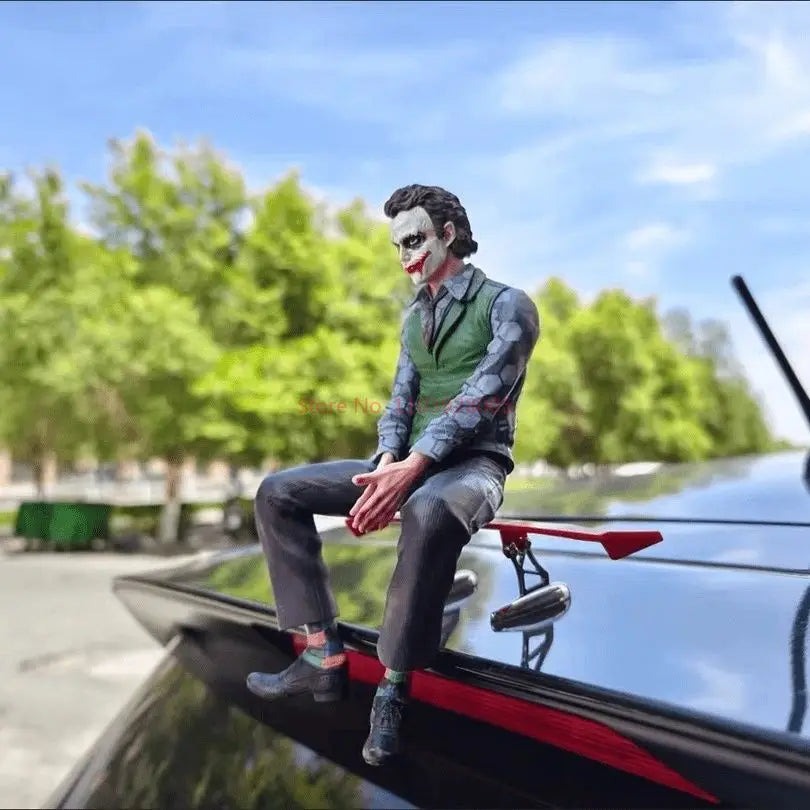 Movie Joker -Heath Ledger Car Doll Car Rear Roof Pendant Car Rear Exterior Ornaments Car Clown Ornament Kids Toys