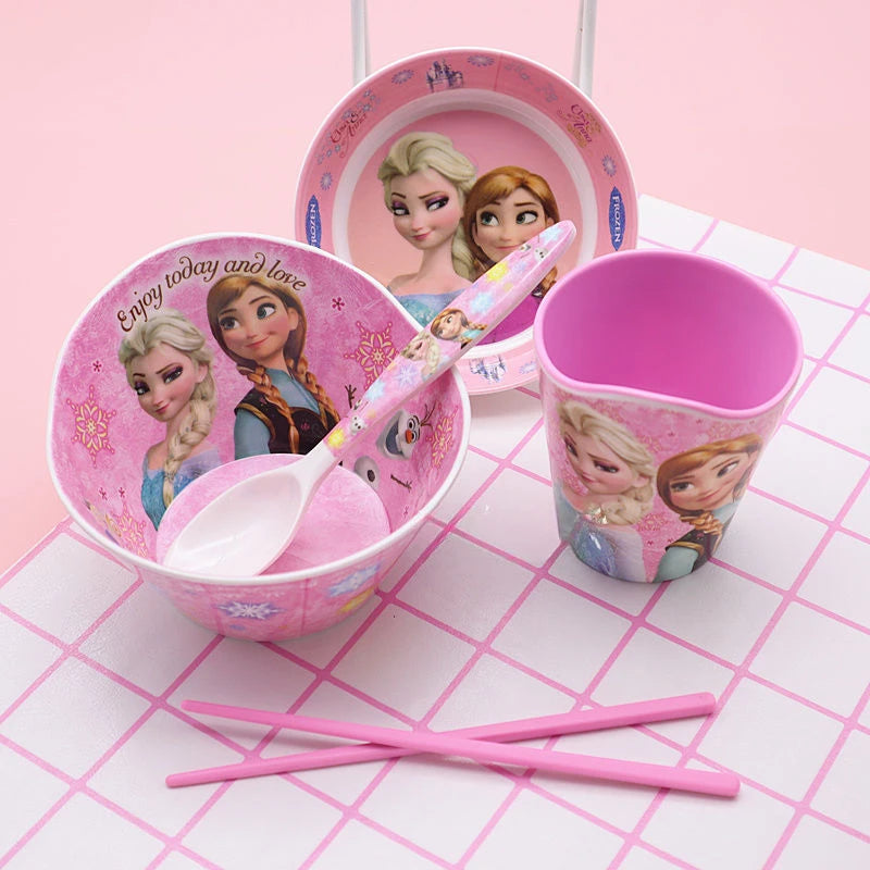 FROZEN MOVIE Elsa Anna Olaf cartoon children's bowl and spoon set personalized creative animation movie anti-fall tableware wholesale