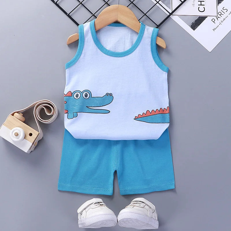 Kid's sports Cotton Tank Top Shorts