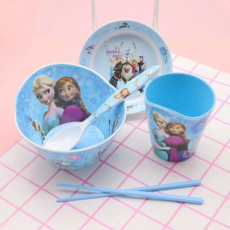 FROZEN MOVIE Elsa Anna Olaf cartoon children's bowl and spoon set personalized creative animation movie anti-fall tableware wholesale