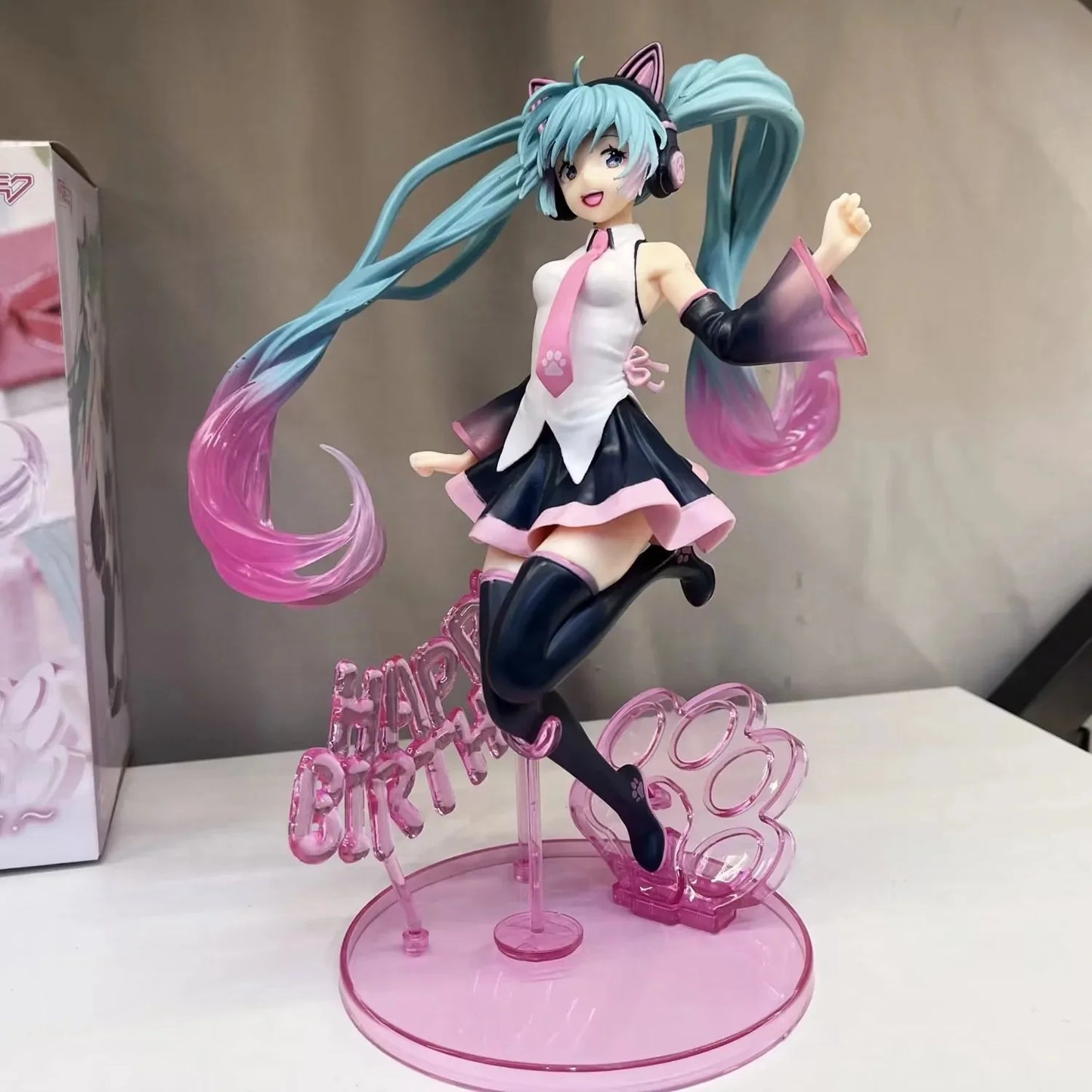 Hatsune Miku Boxed 23CM New Anime Happy birthday Cute Kawaii Statue PVC Figure Collectible Model Toy birthday gifts